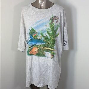 Vintage Single Stitch Hawaii Reef Divers Lahaina Maui Ocean Life Graphic Tee